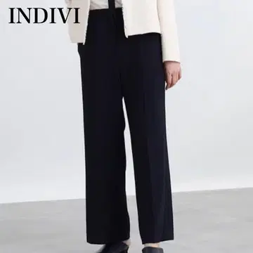 [ 새상품급 ] INDIVI 인디비 스트레치 와이드 팬츠 포멀 4L