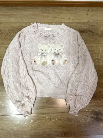 LIZLISA 곰 베어 니트 핑크 양산형 지뢰계