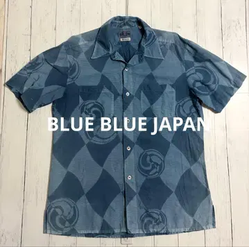 BLUE BLUE JAPAN 인디고 염색 반팔 셔츠 3 사이즈(L)