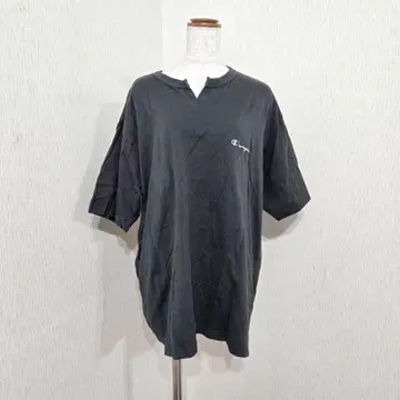 챔피온 헨리넥 반팔 티셔츠 빈티지 차콜 그레이 (4L)
