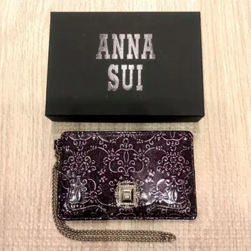 [ 미사용 새상품 ] ANNA SUI 패스 케이스 교통카드 지갑 퍼플 라메