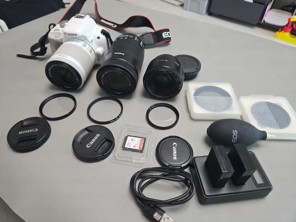 [S급/화이트] 캐논 100D + 렌즈 3종 입문세트