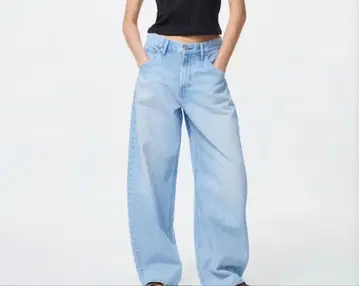 유니클로 데님 팬츠 배기 배럴 레그 진