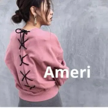 AMERI 빈티지 백 레이스업 스웨트
