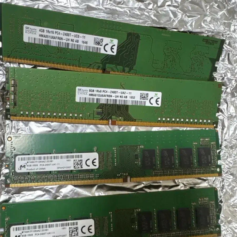 SK하이닉스, 마이크론 4GB, 8GB DDR4 PC4-2400T 램