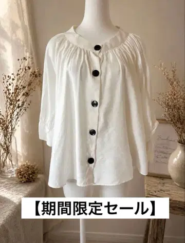 ZARA WOMAN 미사용 새상품 화이트 오부 소매 블라우스 L