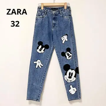 [새상품급] ZARA x 디즈니 콜라보 미키마우스 와펜 데님 팬츠