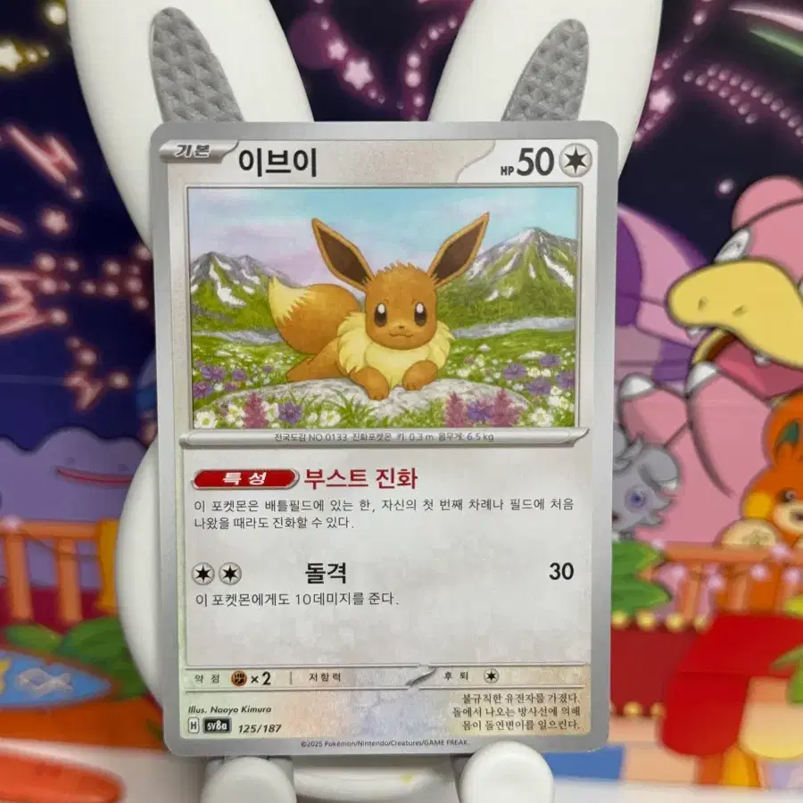 포켓몬카드 sv8a 125/187 이브이 일반카드 도감용 덱소스