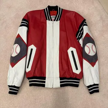 90s Michael Hoban WHERE MI 1991 가죽 바시티 자켓