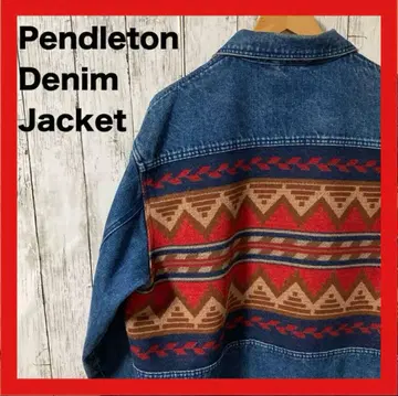 PENDLETON 데님 자켓 네이티브 무늬 백 디자인
