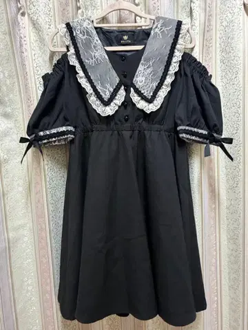 ROJITA 레이스 옷깃 오프숄더 미니 원피스