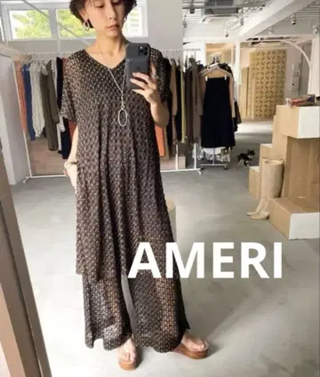 Ameri VINTAGE MEDI SHINE LACE LONG TOP