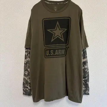 U.S.ARMY 2XL 레이어드 롱T 디지털 카모플라쥬 빅 로고 밀리터리