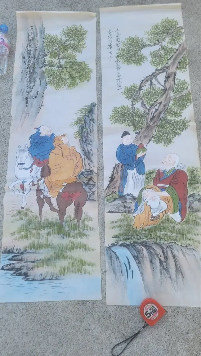 옛날 8폭 신선도그림 8점