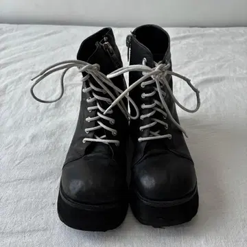 Unif 통굽 천연 가죽 부츠 US7 블랙