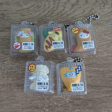 산리오 캐릭터즈 변신 반찬 마스코트 전 5종 컴플리트