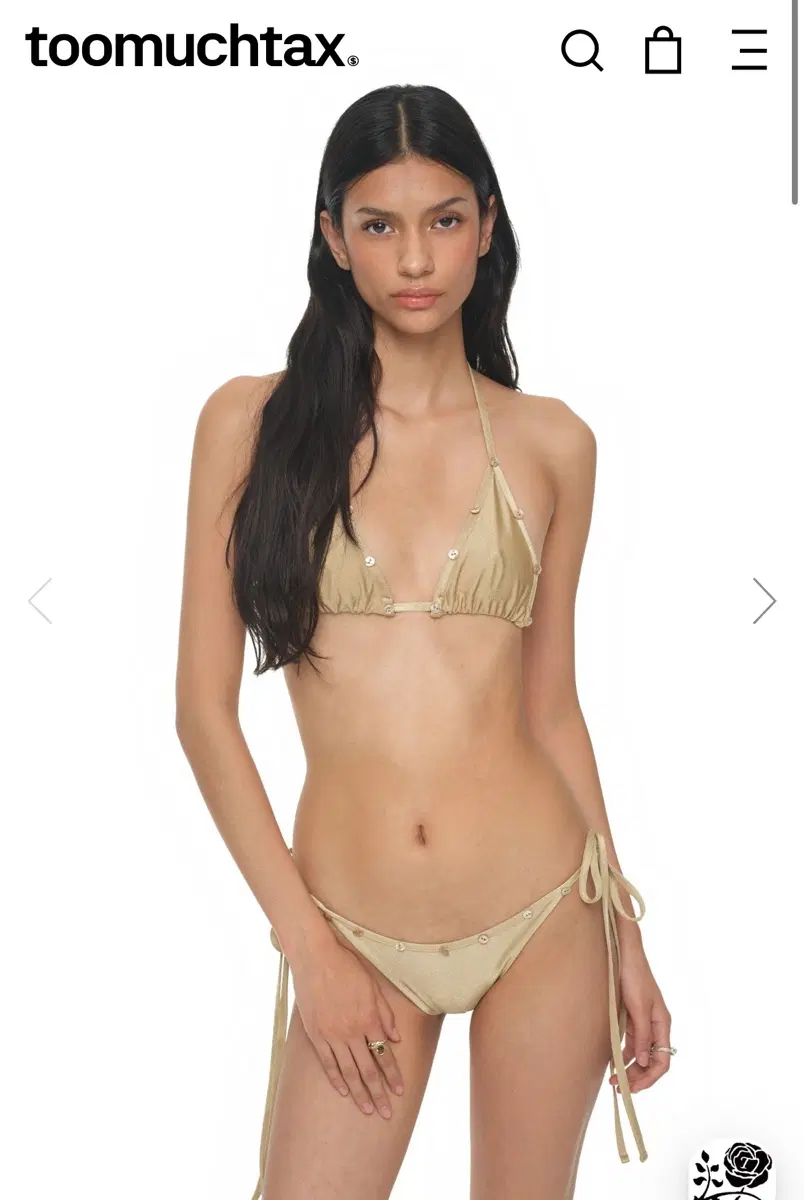 [새상품] 투머치택스 비키니 MOTHER OF PEARL GLITTER BIKINI (GOLD)