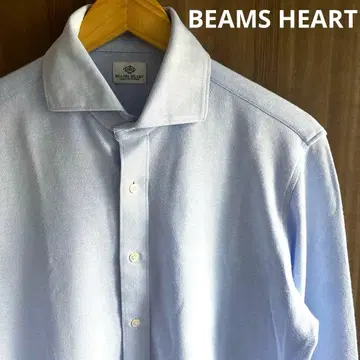 [오샤레] BEAMS HEART 와이드 칼라 코튼&폴리 셔츠
