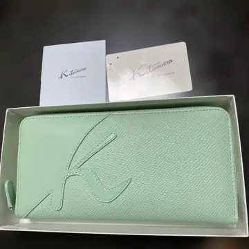 Kitamura 장지갑 라운드 지퍼 라이트 그린