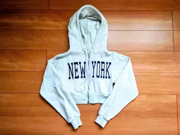 [ WEGO ] 숏 후드티/NEWYORK 속기모 ZIP 후드티 여성용