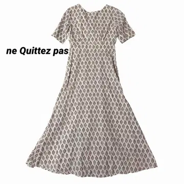 ne Quittez pas 코튼 꽃무늬 올 패턴 롱 원피스 S