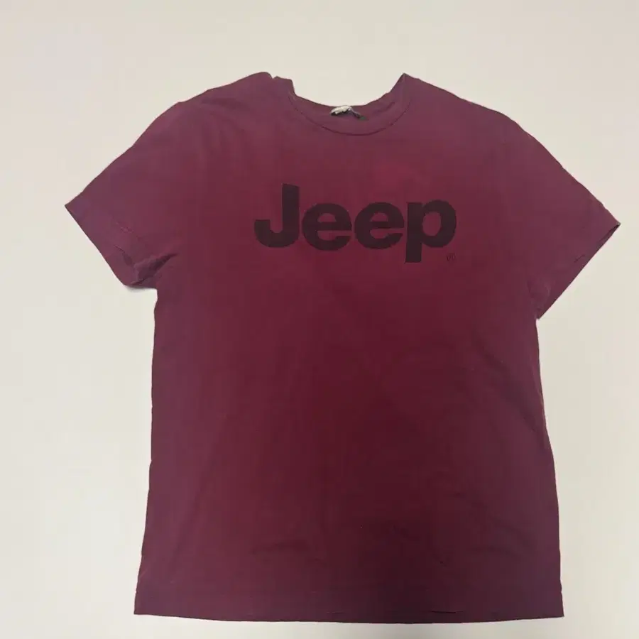 지프 Jeep 스펠아웃 빈티지 버건디 반팔 티셔츠 M