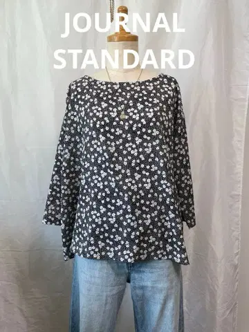JOURNAL STANDARD V넥 꽃무늬 블라우스 블랙