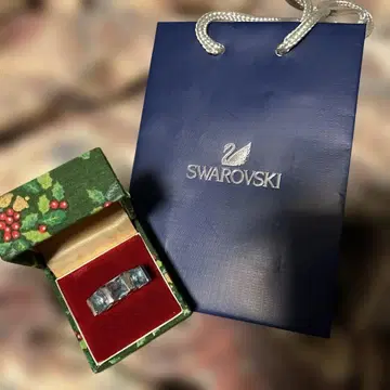 SWAROVSKI 스와로브스키 반지 라이트 블루 스퀘어