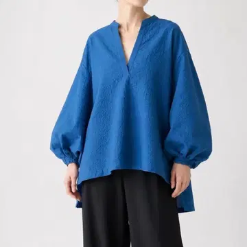 24SS 완판템 ADORE 아도어 러스터 자카드 블라우스 38 블루