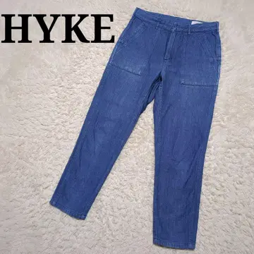 HYKE 데님 베이커 팬츠 사이즈 2 인디고 블루