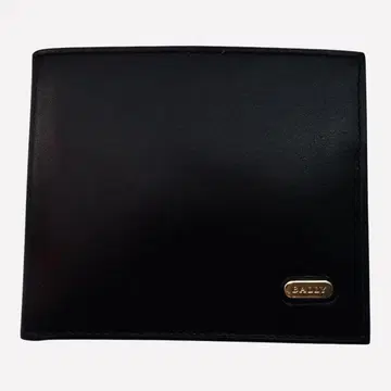 [ 새상품급 ] BALLY 발리 이단 접이식 지갑 천연 가죽 골드 로고 장식 블랙