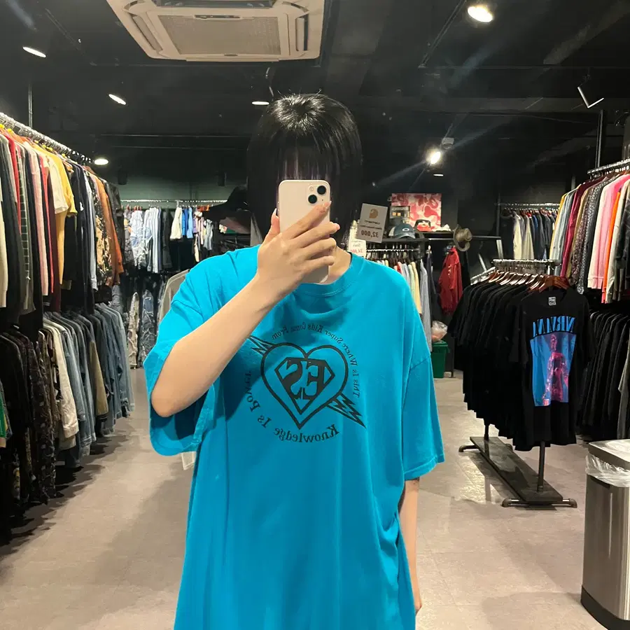 (867) VTG 빈티지 블랙 심볼 레터링 프린팅 반팔 티셔츠