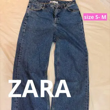 ZARA 데님 팬츠 와이드 레그 컷오프 EUR36