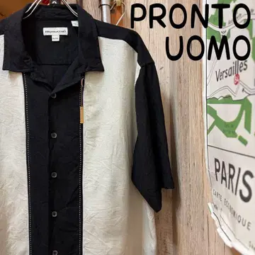 PRONTOUOMO 실크 오픈 카라 셔츠 XL 구제 의류 (2290)