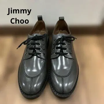 지미추 남성용 스타 장식 레이스업 드레스 슈즈 그레이