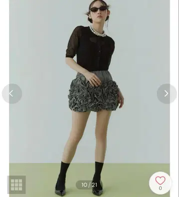 EIMY ISTOIRE 플라워 모티브 미니스커트 숏팬츠 블랙