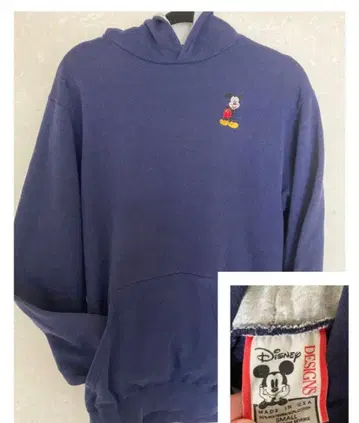 월트디즈니 빈티지 네이비 USA제 80s 미키 후드티