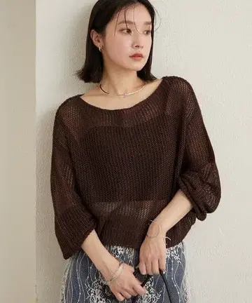 omekashi 메쉬 와이드 니트
