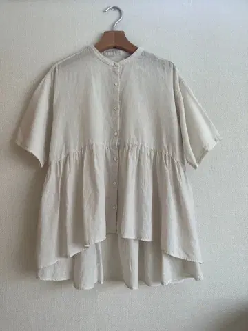 새상품급 ista-ire 코튼 린넨 블라우스 프론트 오픈 프리 사이즈