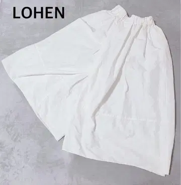 LOHEN 로헨 화이트 카고 팬츠 가우초 팬츠 프리 일본제