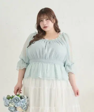Louiosy 루오시 모듬 쉬폰 셔링 블라우스 LL