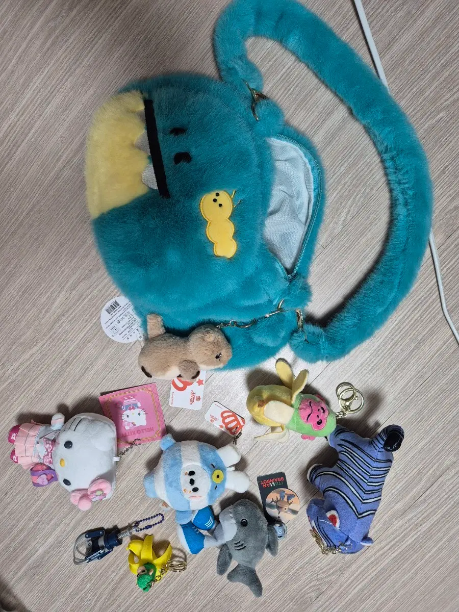 봉제인형 가방 및 키링 세트