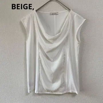 BEIGE. 슬리브리스 드레이프 블라우스 화이트 깔끔한 신축성