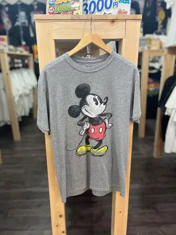 Disney 미키마우스 빅 프린트 반팔 T셔츠 그레이 남성용