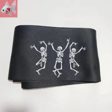 춤추는 스컬의 블랙 반폭 오비