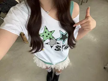 오리지널 프린트 원숄더 T셔츠