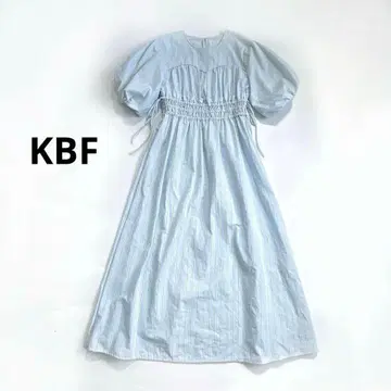 KBF 커브 라인 스트라이프 드로스트 셔링 롱 원피스 36