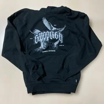 SupplieR 블랙 후드티 후드 부착