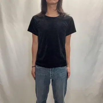 90s archive cropped velvet mode 티셔츠