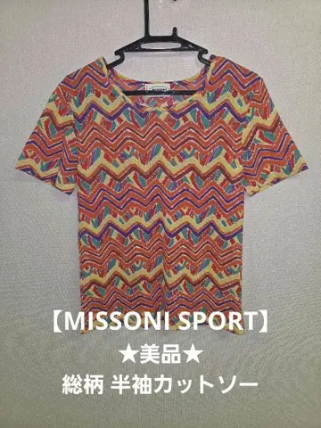 가격 인하 이탈리아제 MISSONI SPORT 미쏘니 올 패턴 반팔 티셔츠